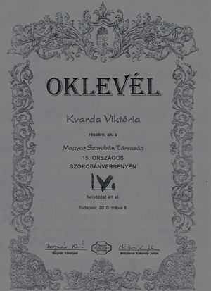 Eredményeink a 2009/2010-es tanévben Eredményeink a 2009/2010-es tanévben